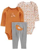 Baby 3-Piece Floral Bird Print Set, image 1 of 4 slides